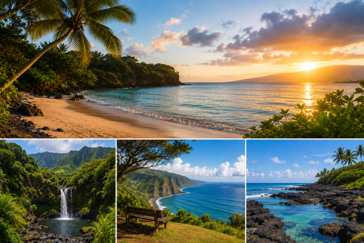 Tropical Island Coastline Collage